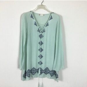 Altar’d State Tunic Top Boho Light Green Size M